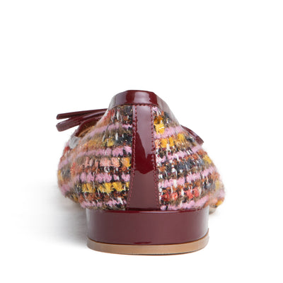 Beatrice Linen & Patent Leather Ballerina