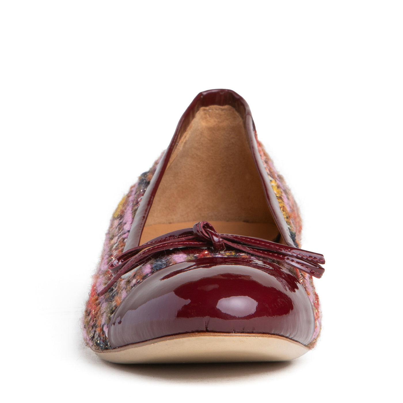 Beatrice Linen & Patent Leather Ballerina