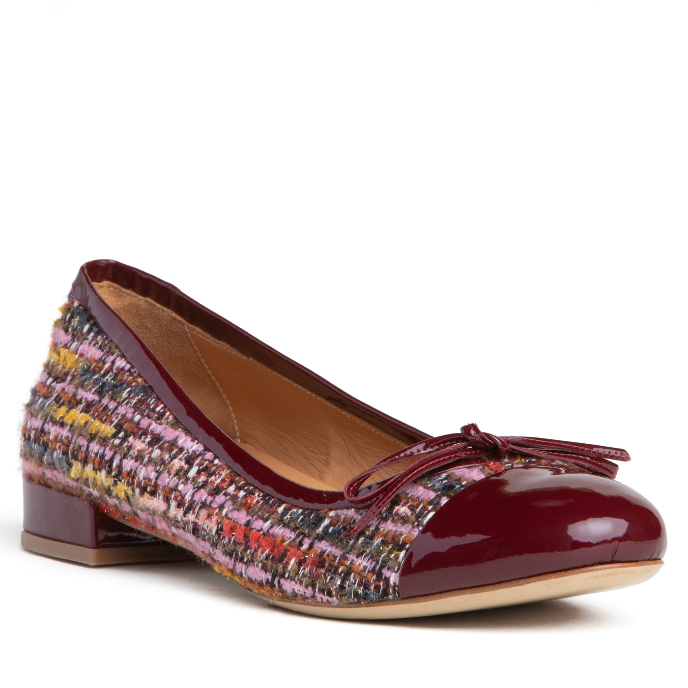 Beatrice Linen & Patent Leather Ballerina