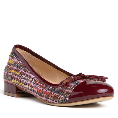 Beatrice Linen & Patent Leather Ballerina