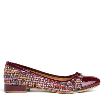 Beatrice Linen & Patent Leather Ballerina