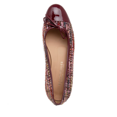 Beatrice Linen & Patent Leather Ballerina