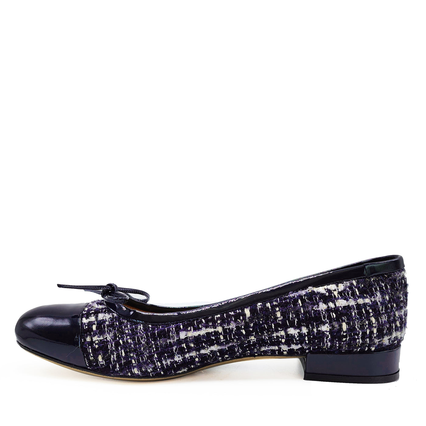 Beatrice Linen & Patent Leather Ballerina