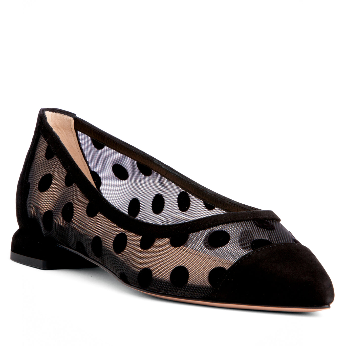 Ballerina Flat Shoe - Black Polka Dots