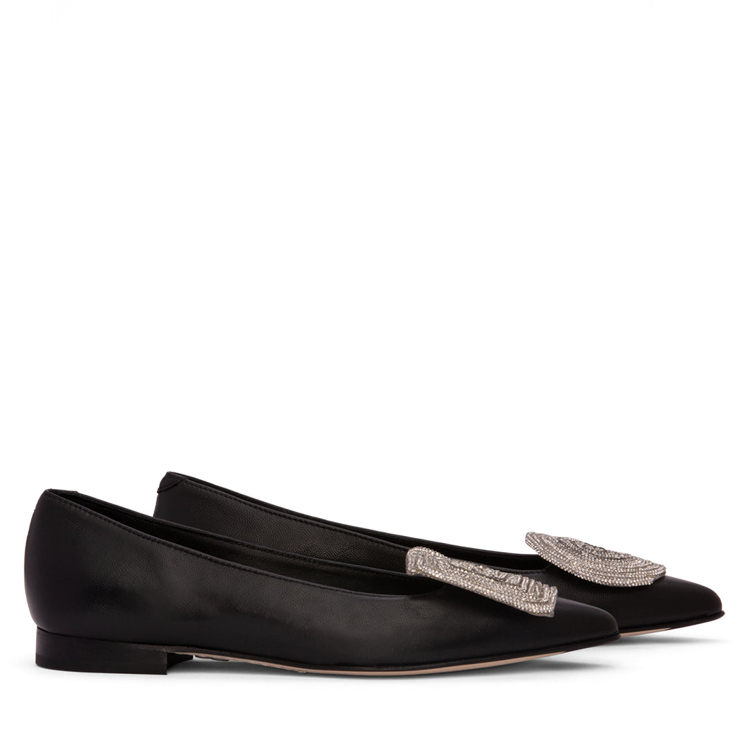 ★SUECOMMA BONNIE★ Ballerina point flatsblack DG1DS25012BLK Bonnie Leather Ballerina – Beautiisoles