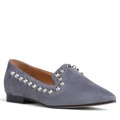 Women Oxford - Grey Suede Studs