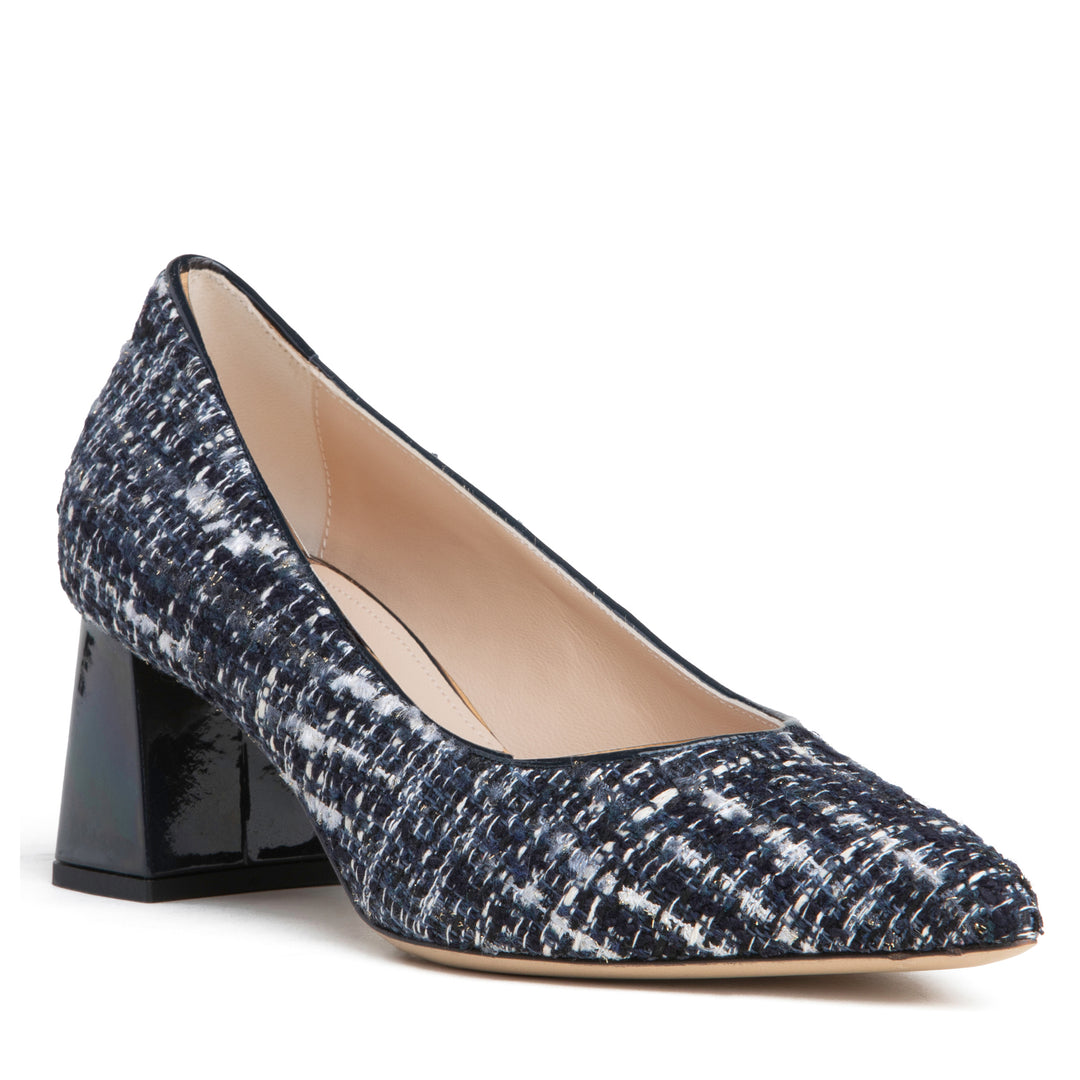Beautiisoles Corina Tweed Dress Pumps, Womens, 9.5, Navy