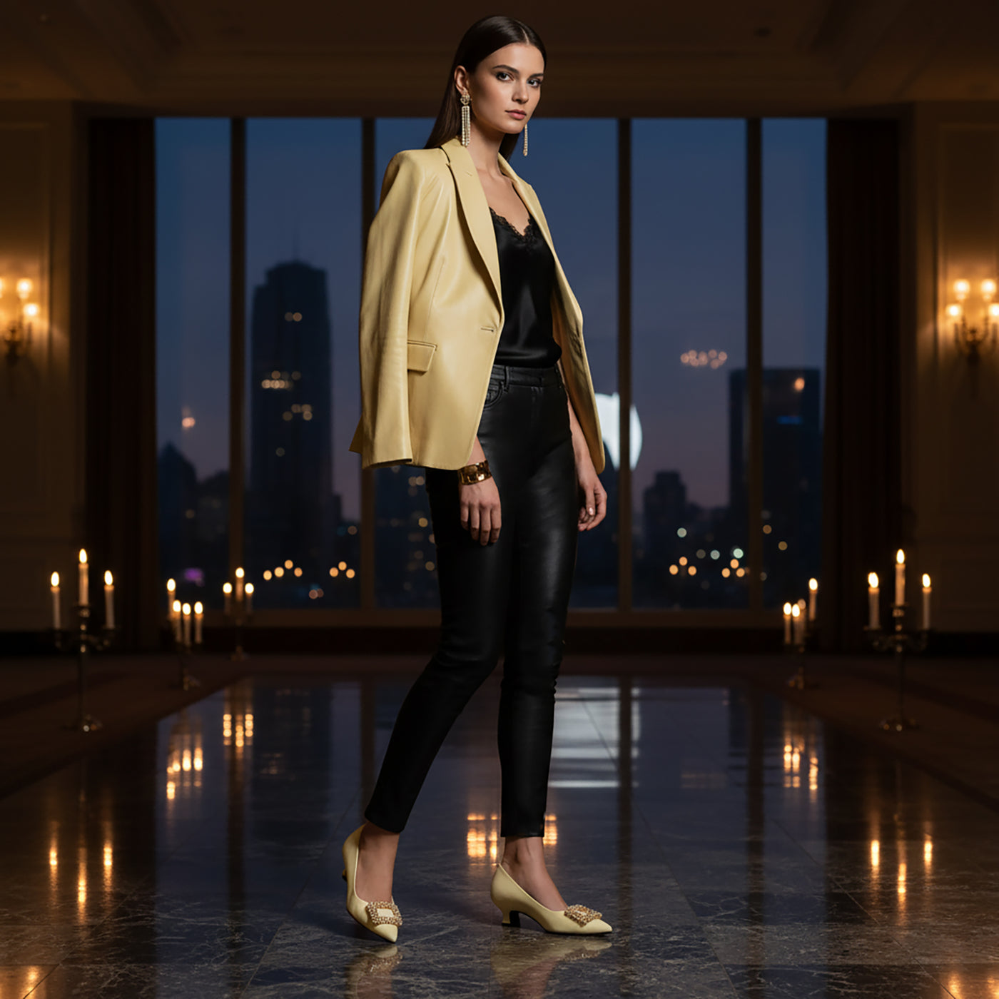 Elsie Micro Heel Leather Pump