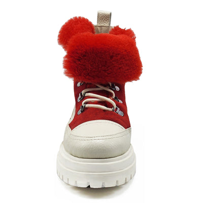 Francy Leather & Faux Fur Hiking Ankle Bootie