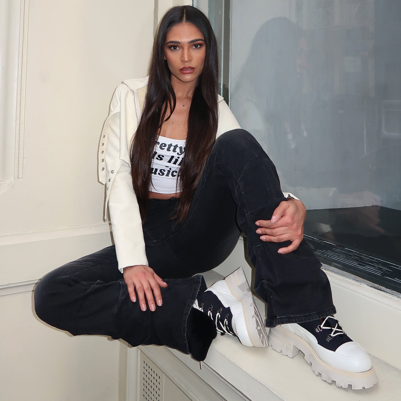 Francy Leather & Faux Fur Hiking Ankle Bootie