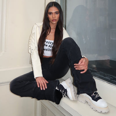 Francy Leather & Faux Fur Hiking Ankle Bootie