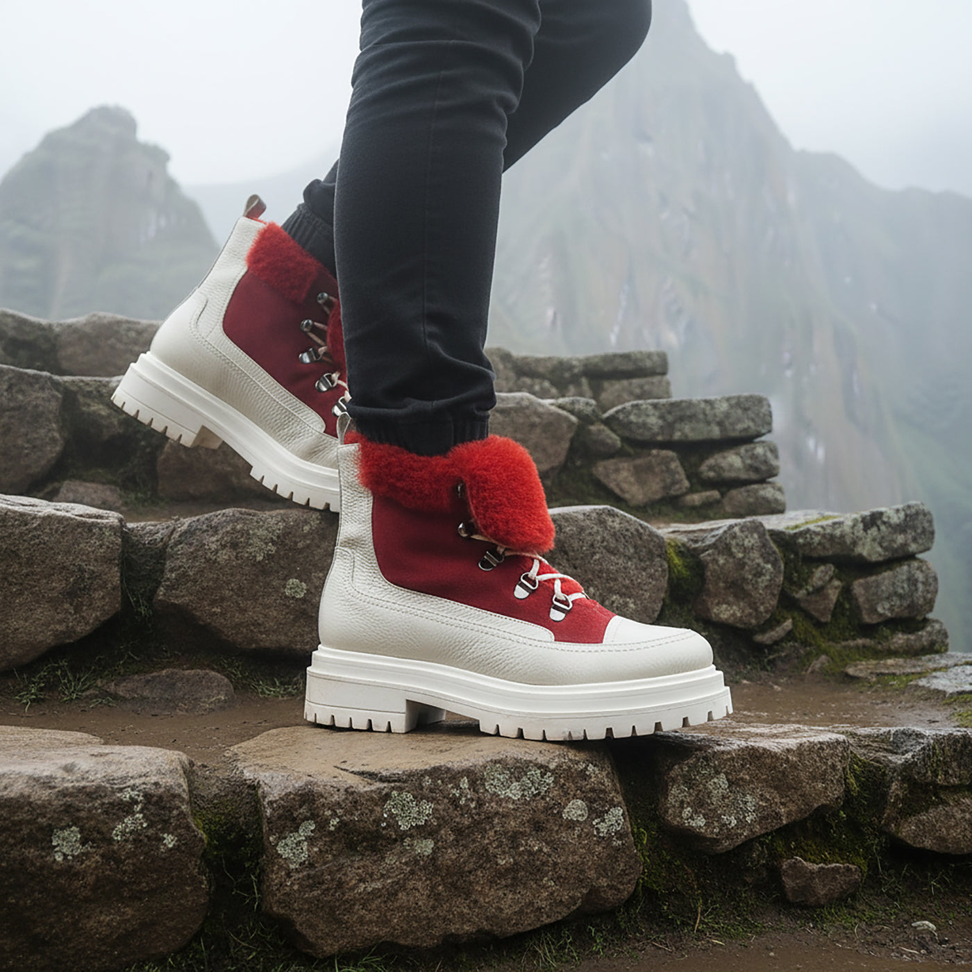 Francy Leather & Faux Fur Hiking Ankle Bootie