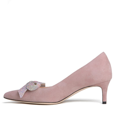 Frida Kitten Heel Suede Pump