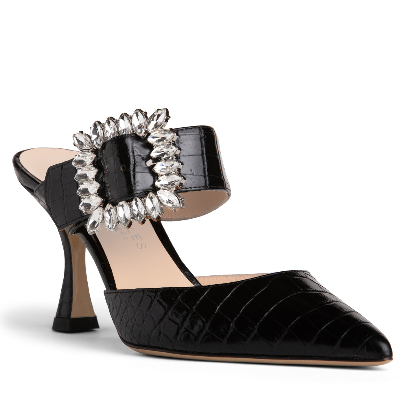 Women Dressy Mule - Black Rhinestone