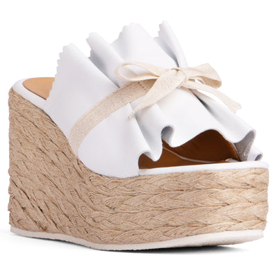 Women Comfortable Wedge Platform Sandal - White