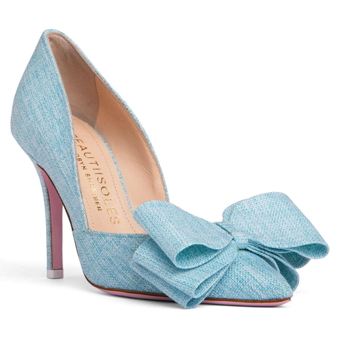 Oxsana Leather & Linen Pump – Beautiisoles