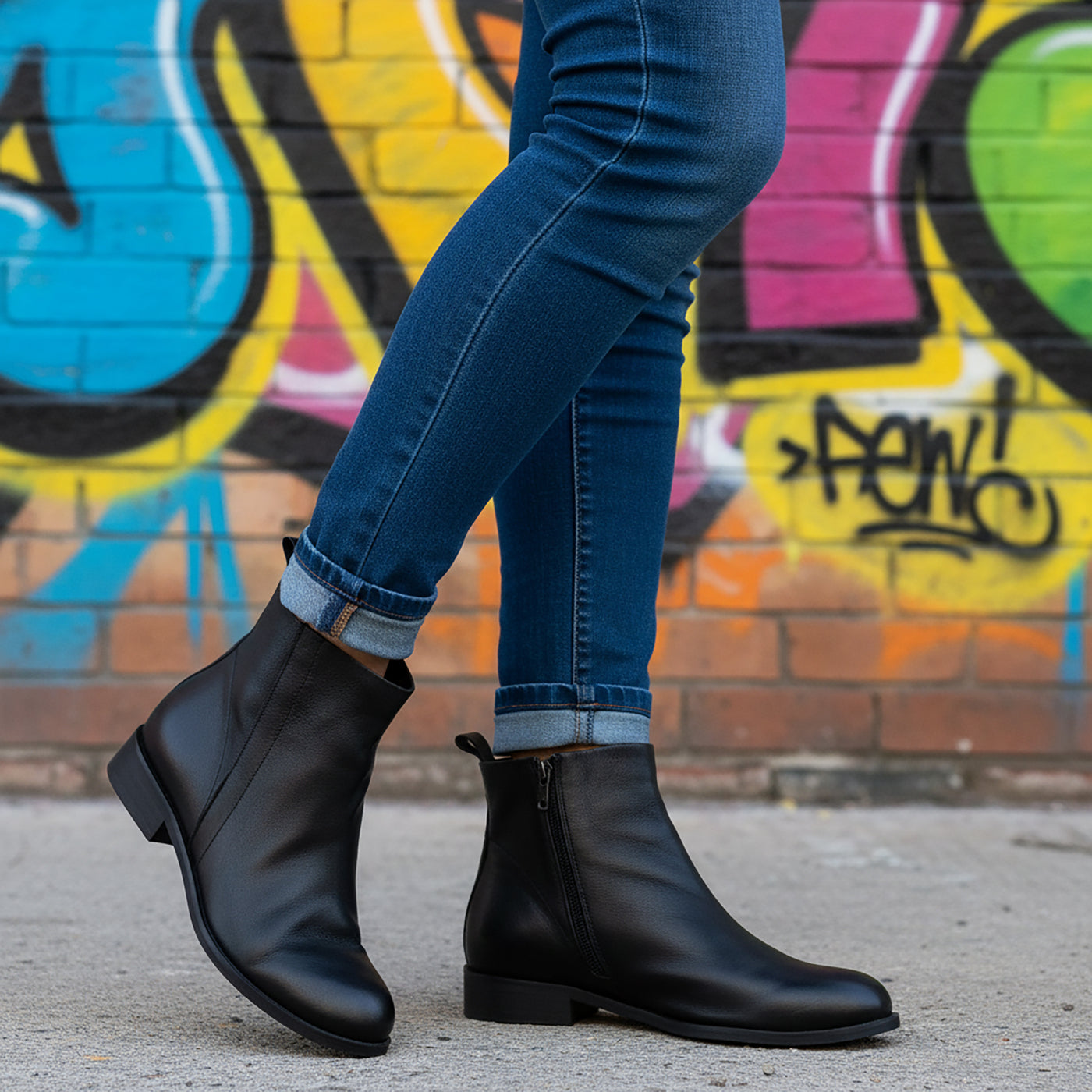 Renata Leather Ankle Bootie