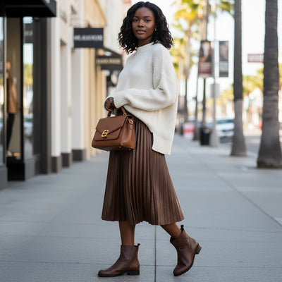 Renata Leather Ankle Bootie