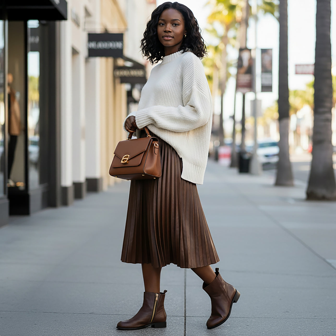 Renata Leather Ankle Bootie