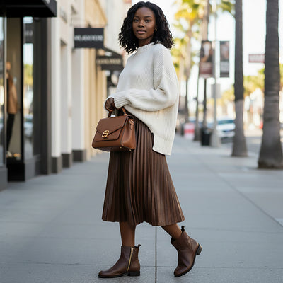 Renata Leather Ankle Bootie