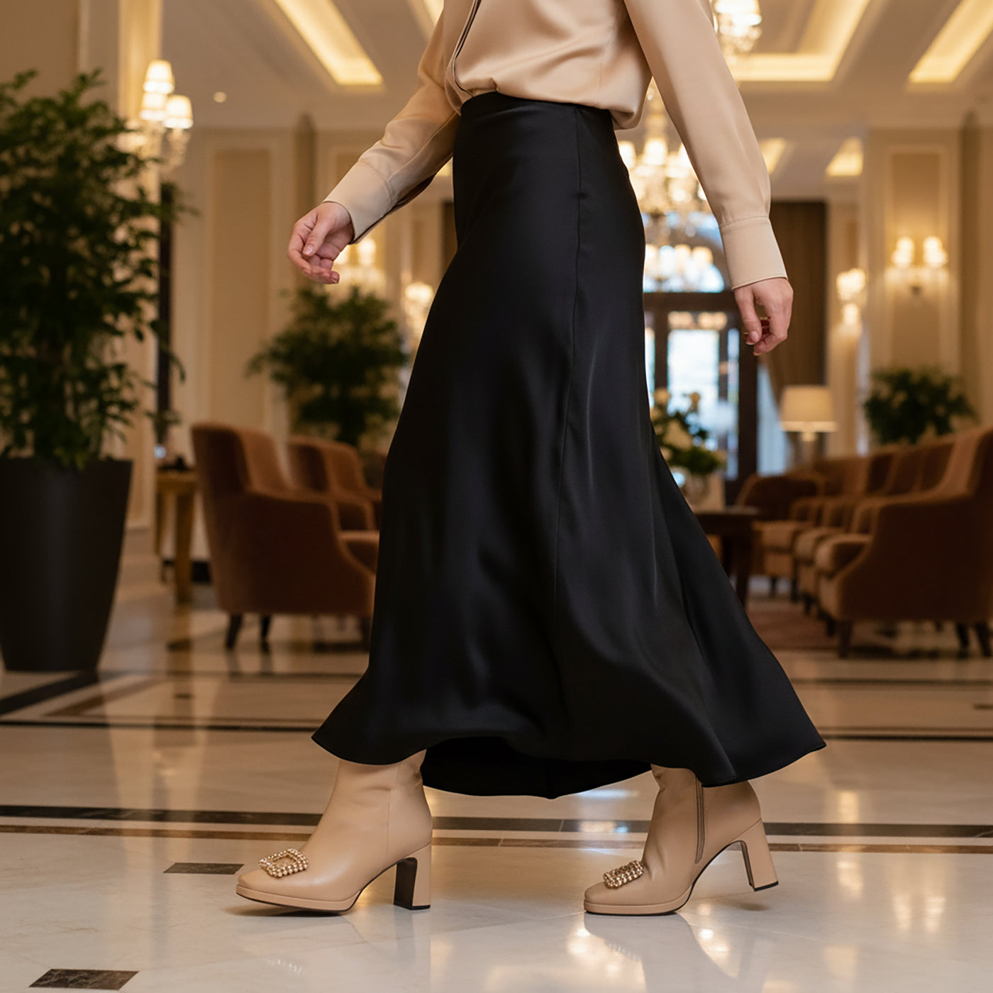 Scarlet Leather Bootie