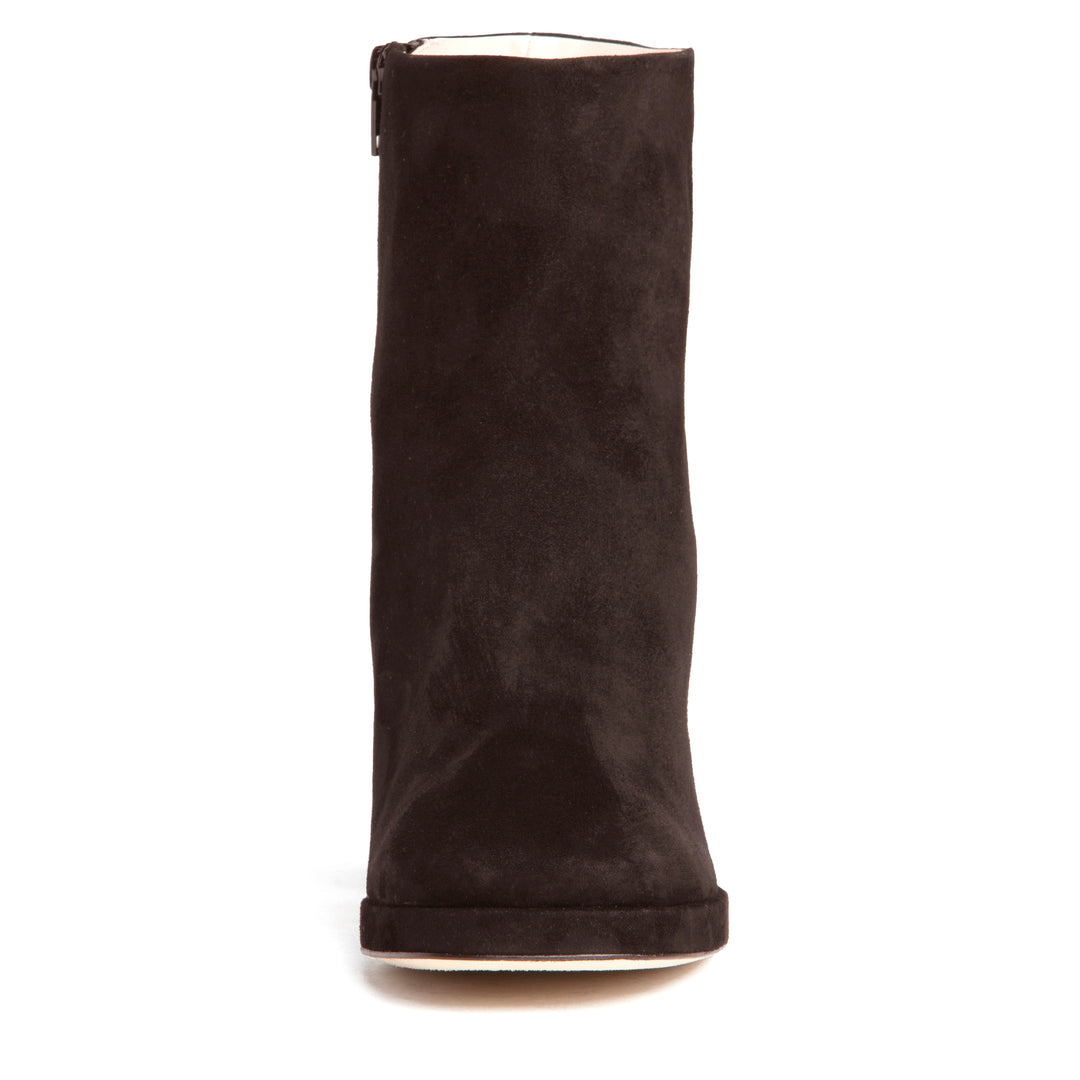 Women Comfortable Brown Suede Ankle Bootie With Platform and