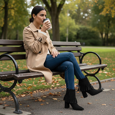 Tal Ankle Suede Fringe Bootie