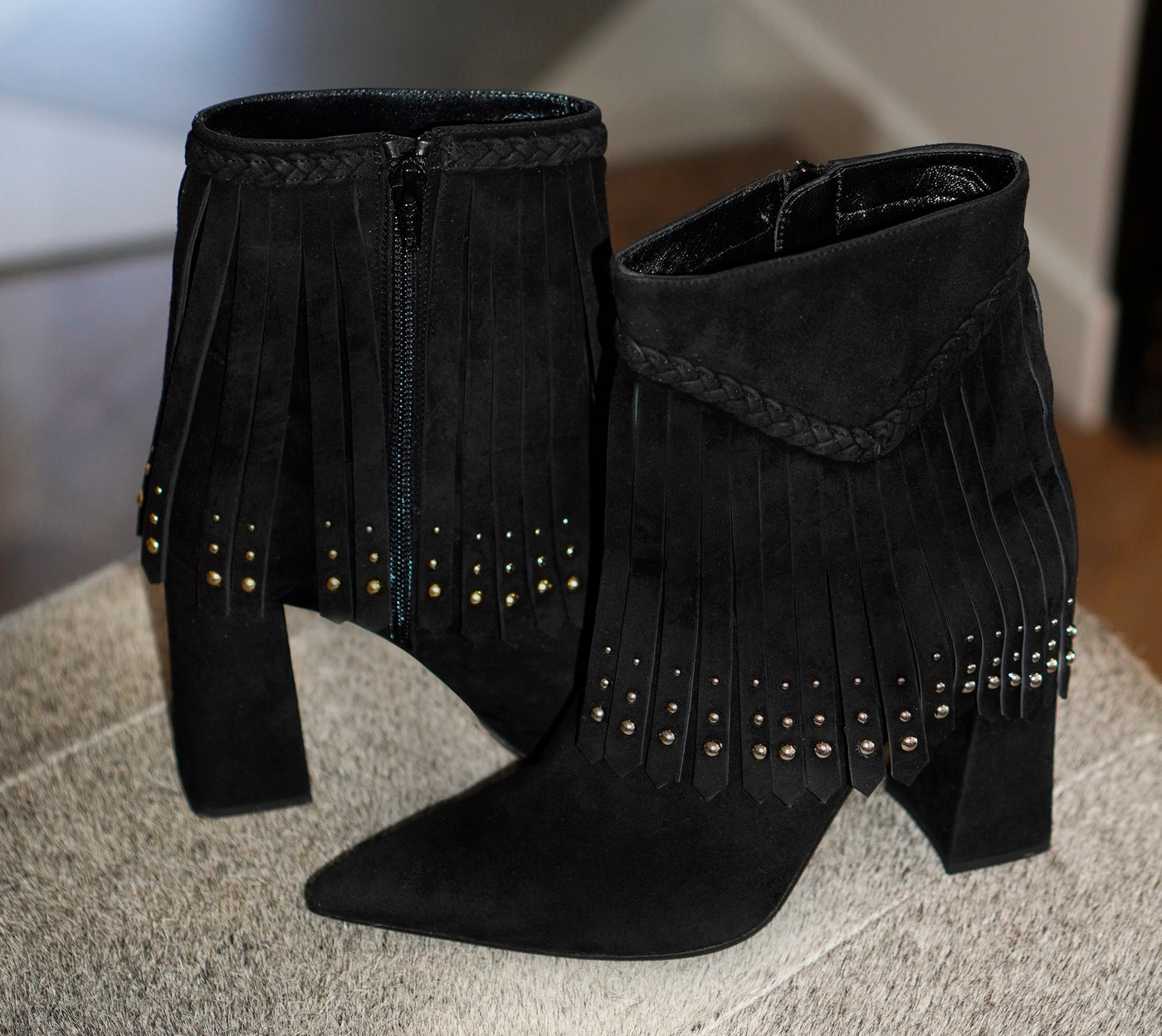 Tal Ankle Suede Fringe Bootie