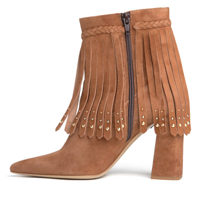 Tal Ankle Suede Fringe Bootie