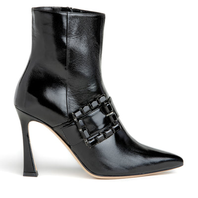 Tammi Black Patent Leather Bootie