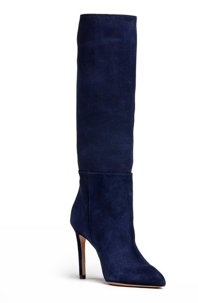 Women Knee-high Tall Boot - Navy Suede
