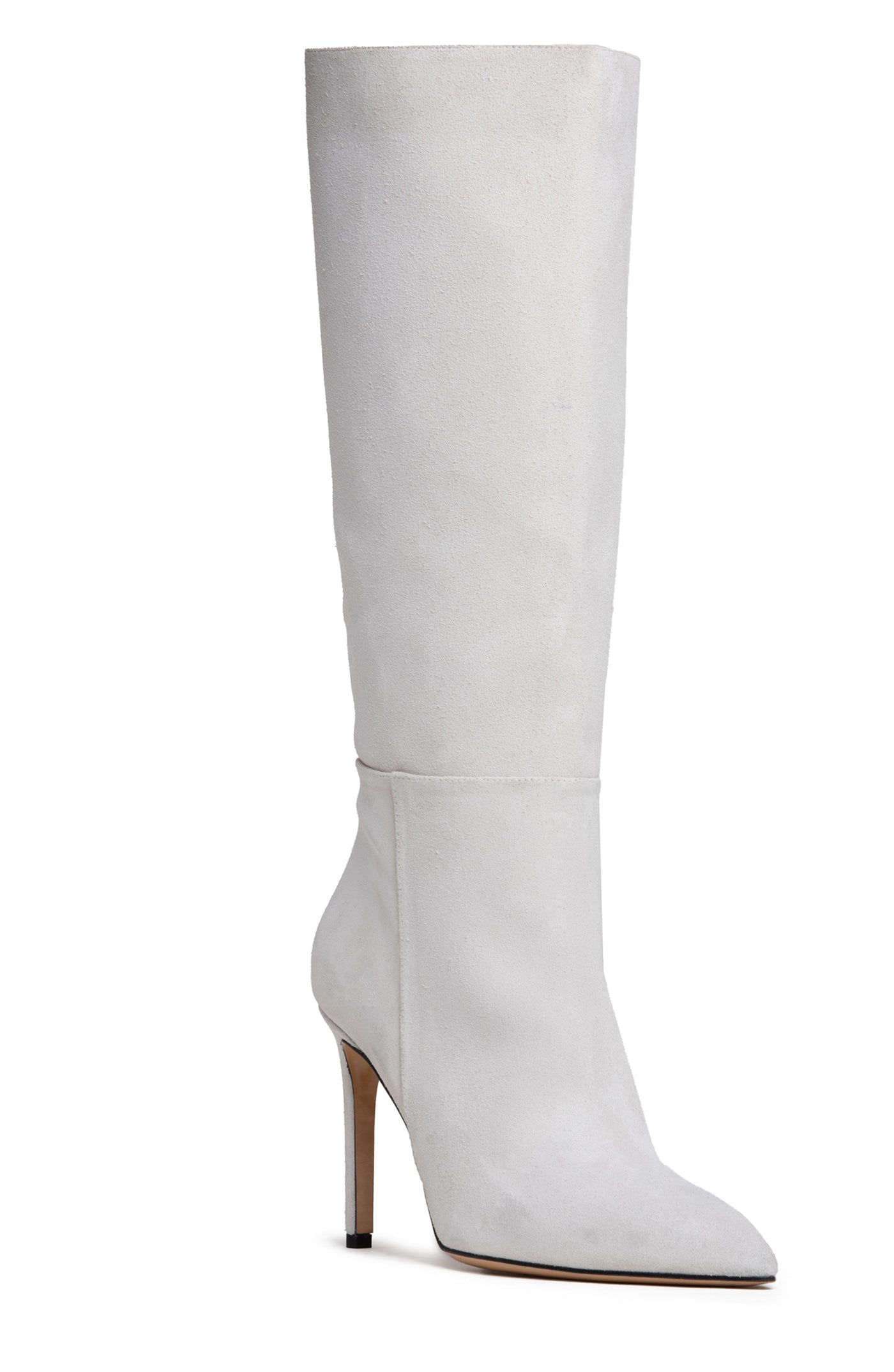 Comfortable Women Tall Knee-High Boot : Off-White Suede