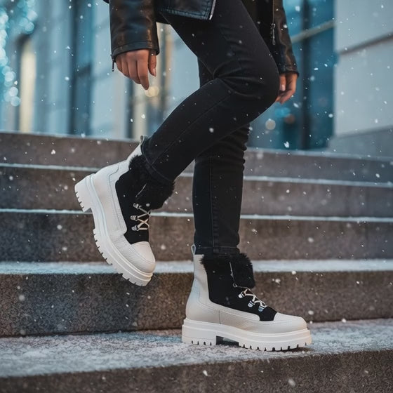 Francy Leather & Faux Fur Hiking Ankle Bootie