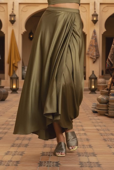 April Stretch Satin Flat Sandal