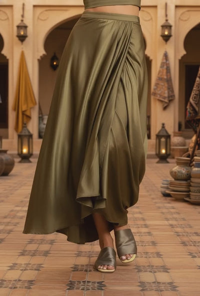 April Stretch Satin Flat Sandal