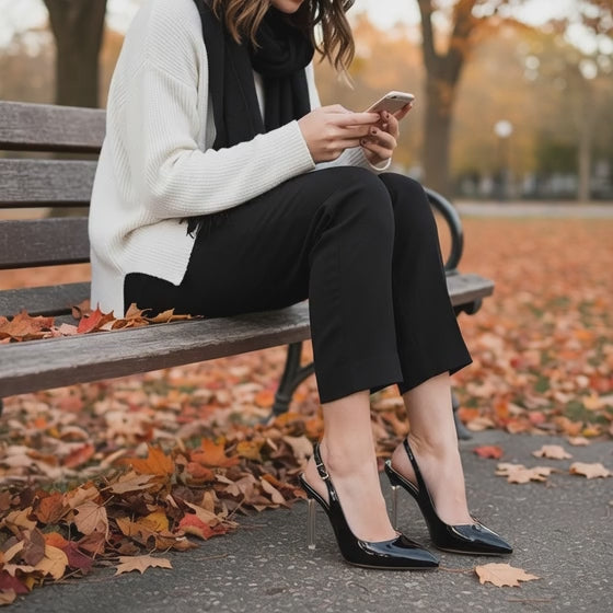 Marjorie Patent Leather Slingback Pump