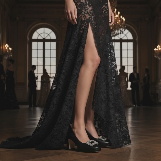 Clementine Rhinestone Platform Leather Pump