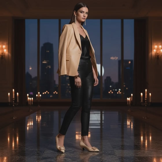 Elsie Micro Heel Leather Pump