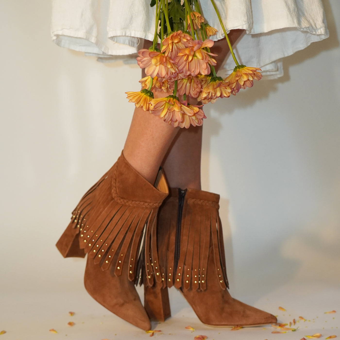 Tal Ankle Suede Fringe Bootie