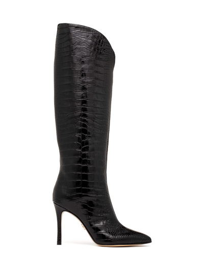Peyton Black Embossed Leather Boot