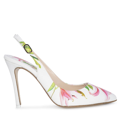 Conica White Printed Leather
